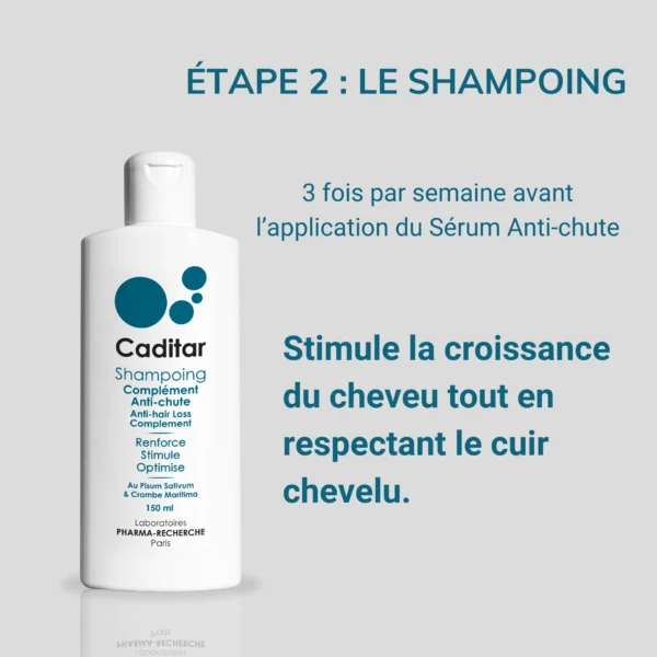 Protocole Anti-chute de cheveux - Caditar etape 2 shampoing
